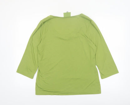Marks and Spencer Per Una Green 3/4 Sleeve Women’s T-Shirt Size 16