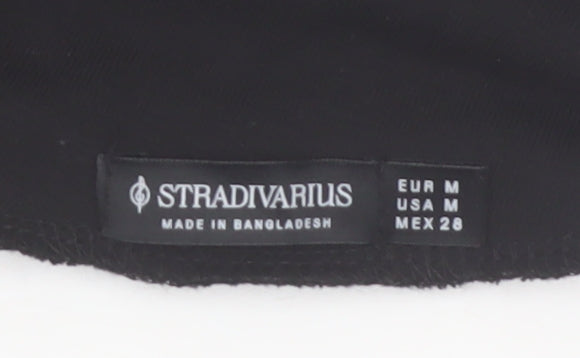 Stradivarius Women Black Off Shoulder Long Sleeve Slim Fit Top M