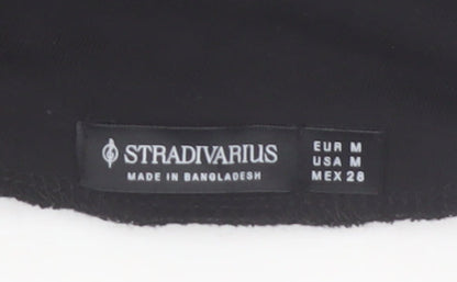 Stradivarius Women Black Off Shoulder Long Sleeve Slim Fit Top M