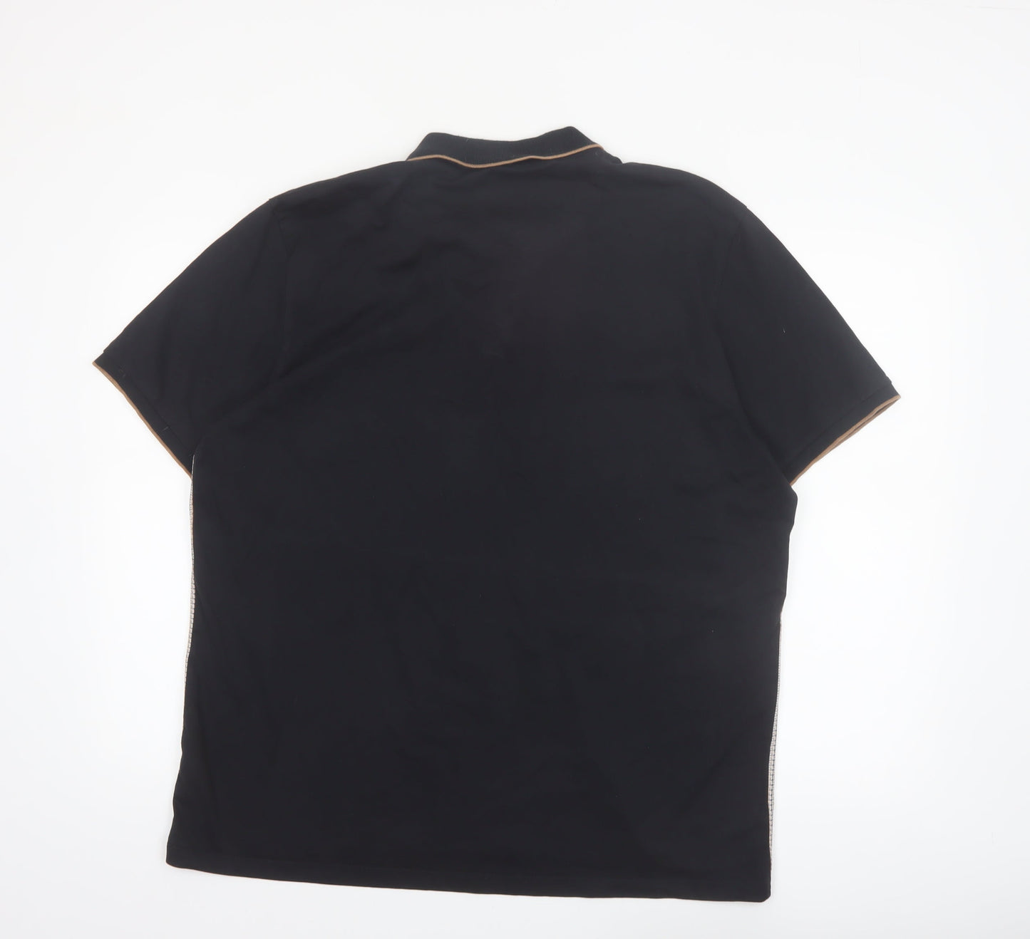 Next Men's Beige & Black Short Sleeve Cotton Polo Shirt XXL