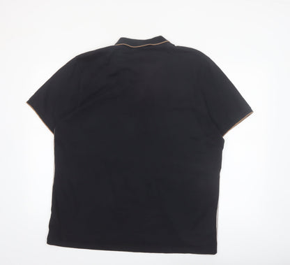 Next Men's Beige & Black Short Sleeve Cotton Polo Shirt XXL