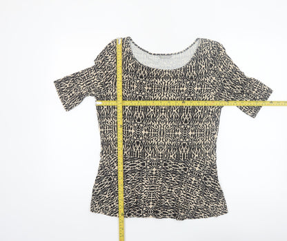 Marks and Spencer Women’s Black Animal Print Jersey Blouse UK 12