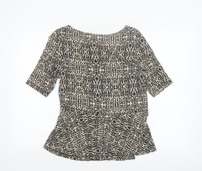 Marks and Spencer Women’s Black Animal Print Jersey Blouse UK 12