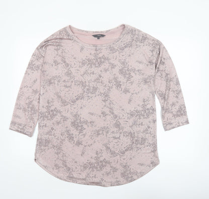 Next Women's Pink Abstract 3/4 Sleeve Jersey T-Shirt Size 12