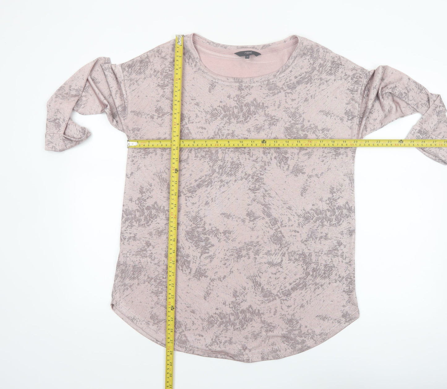 Next Women's Pink Abstract 3/4 Sleeve Jersey T-Shirt Size 12