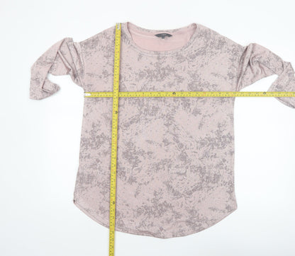 Next Women's Pink Abstract 3/4 Sleeve Jersey T-Shirt Size 12