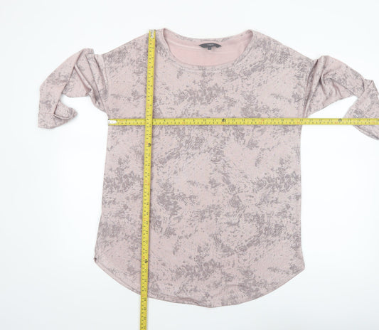 Next Women's Pink Abstract 3/4 Sleeve Jersey T-Shirt Size 12