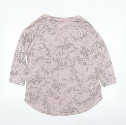Next Women's Pink Abstract 3/4 Sleeve Jersey T-Shirt Size 12