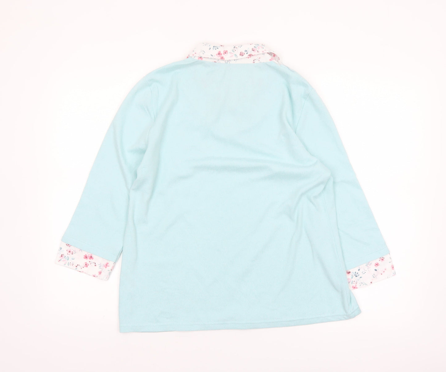 Bonmarché Women’s Blue 3/4 Sleeve V-Neck Blouse Size 14