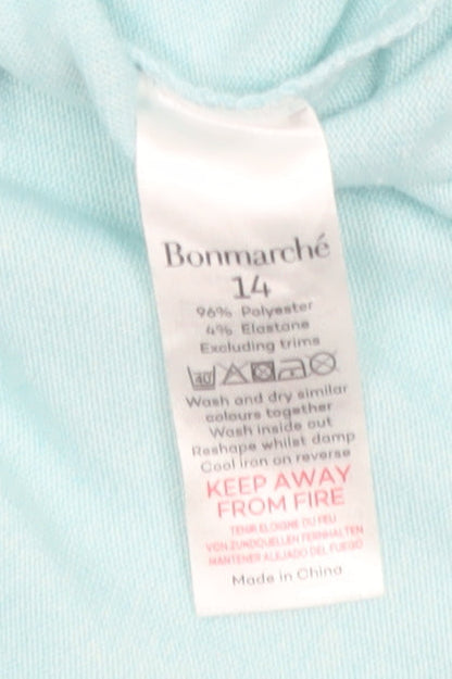 Bonmarché Women’s Blue 3/4 Sleeve V-Neck Blouse Size 14