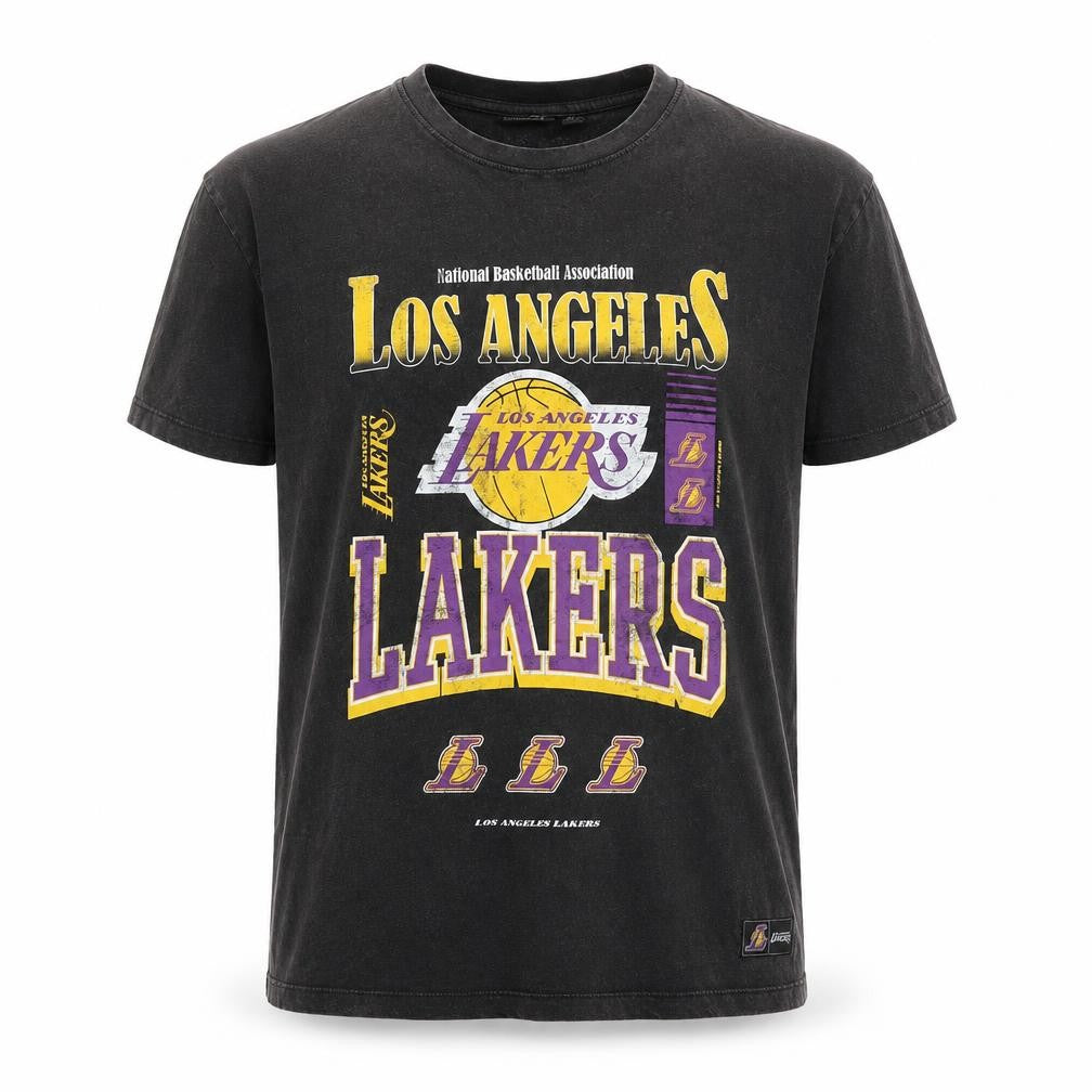 NBA Los Angeles Lakers Black Cotton Men's Medium Graphic T-Shirt
