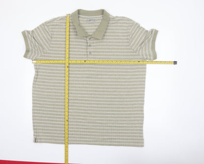Tu Mens Beige Striped Polo Shirt XL Classic Fit