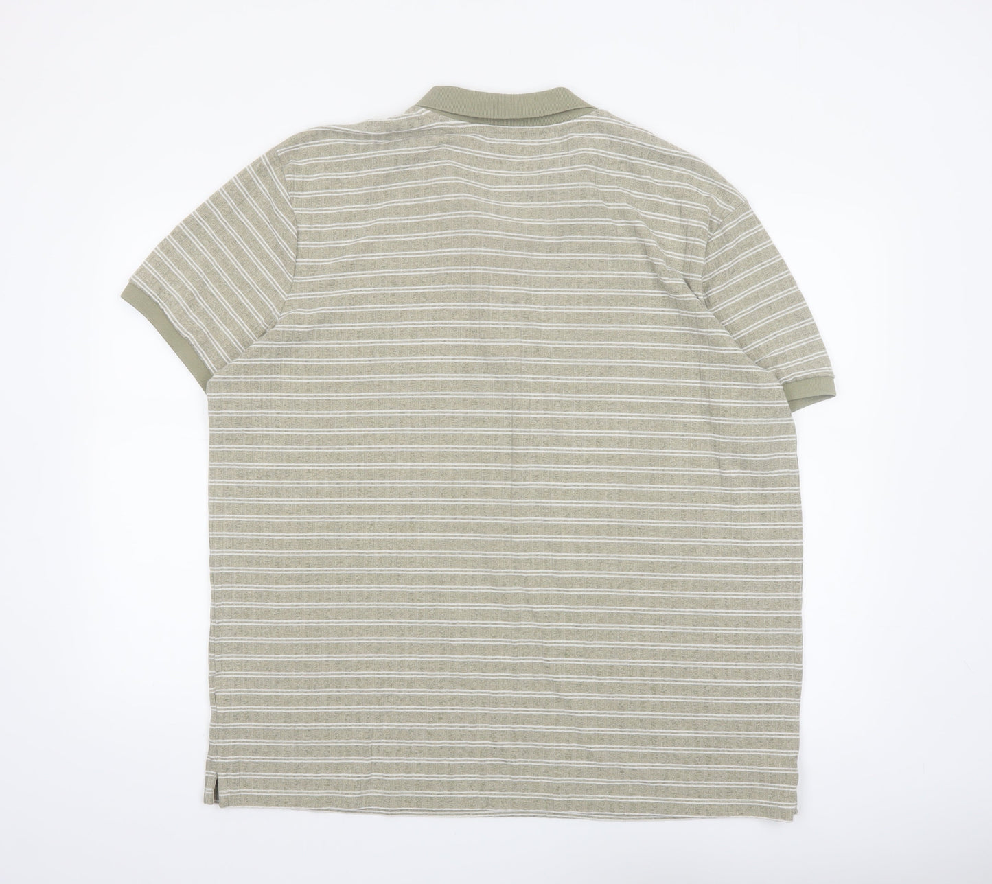 Tu Mens Beige Striped Polo Shirt XL Classic Fit