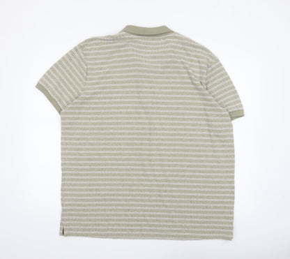 Tu Mens Beige Striped Polo Shirt XL Classic Fit