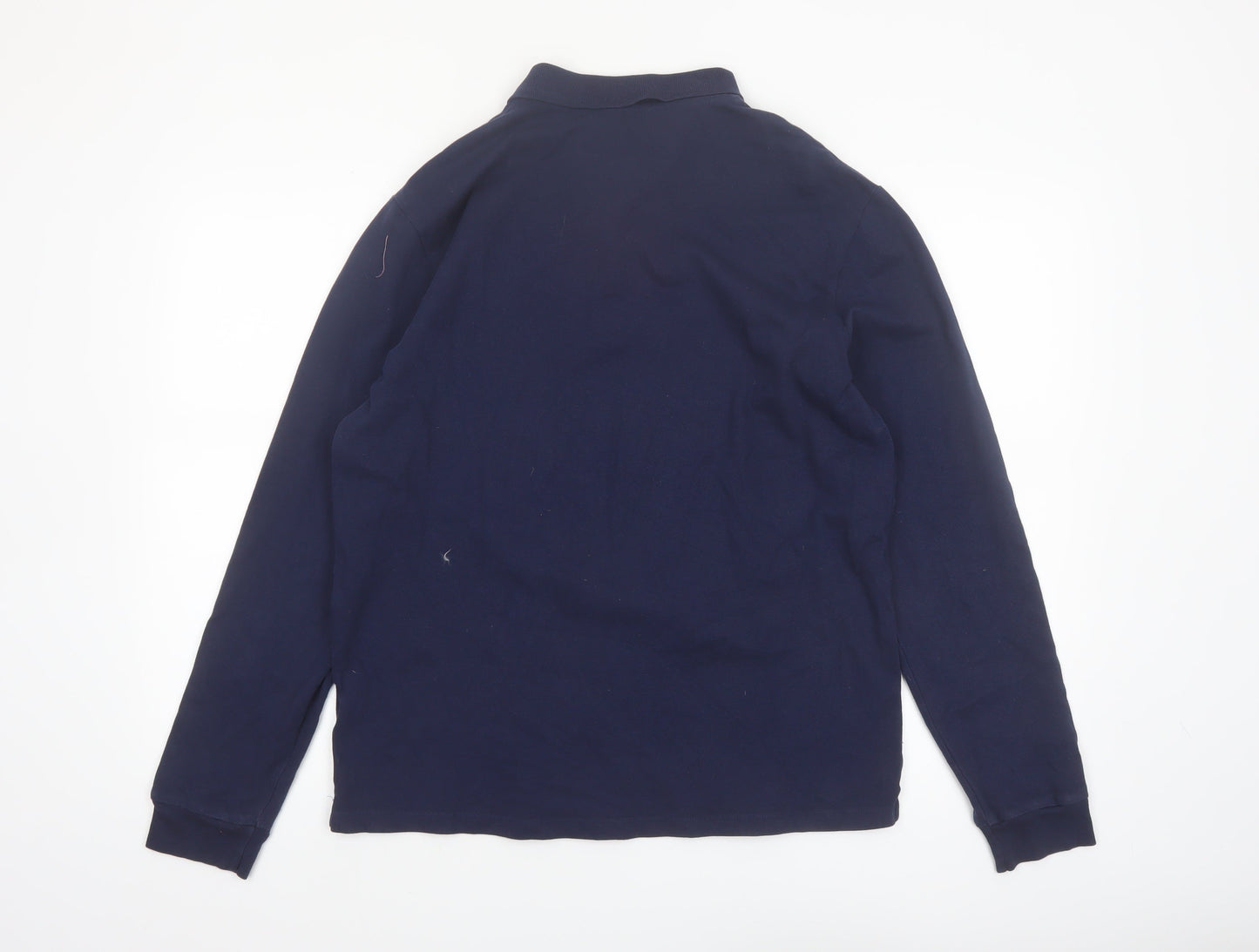 Next Men’s Blue Long Sleeve Stretch Polo Shirt Size L