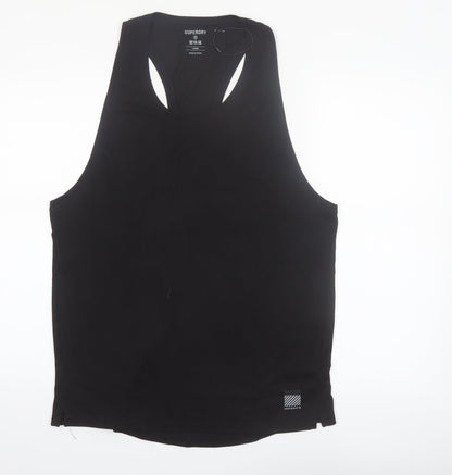 Superdry Mens Black Sleeveless Tank Top L Regular Fit