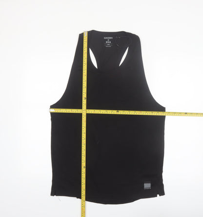Superdry Mens Black Sleeveless Tank Top L Regular Fit