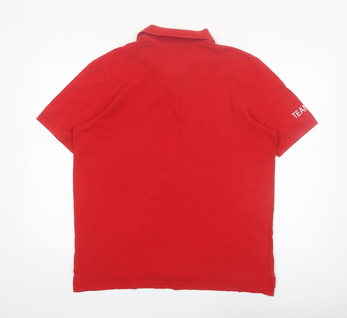 Team GB Men's Red Polo Shirt L Sport Collared Cotton Top
