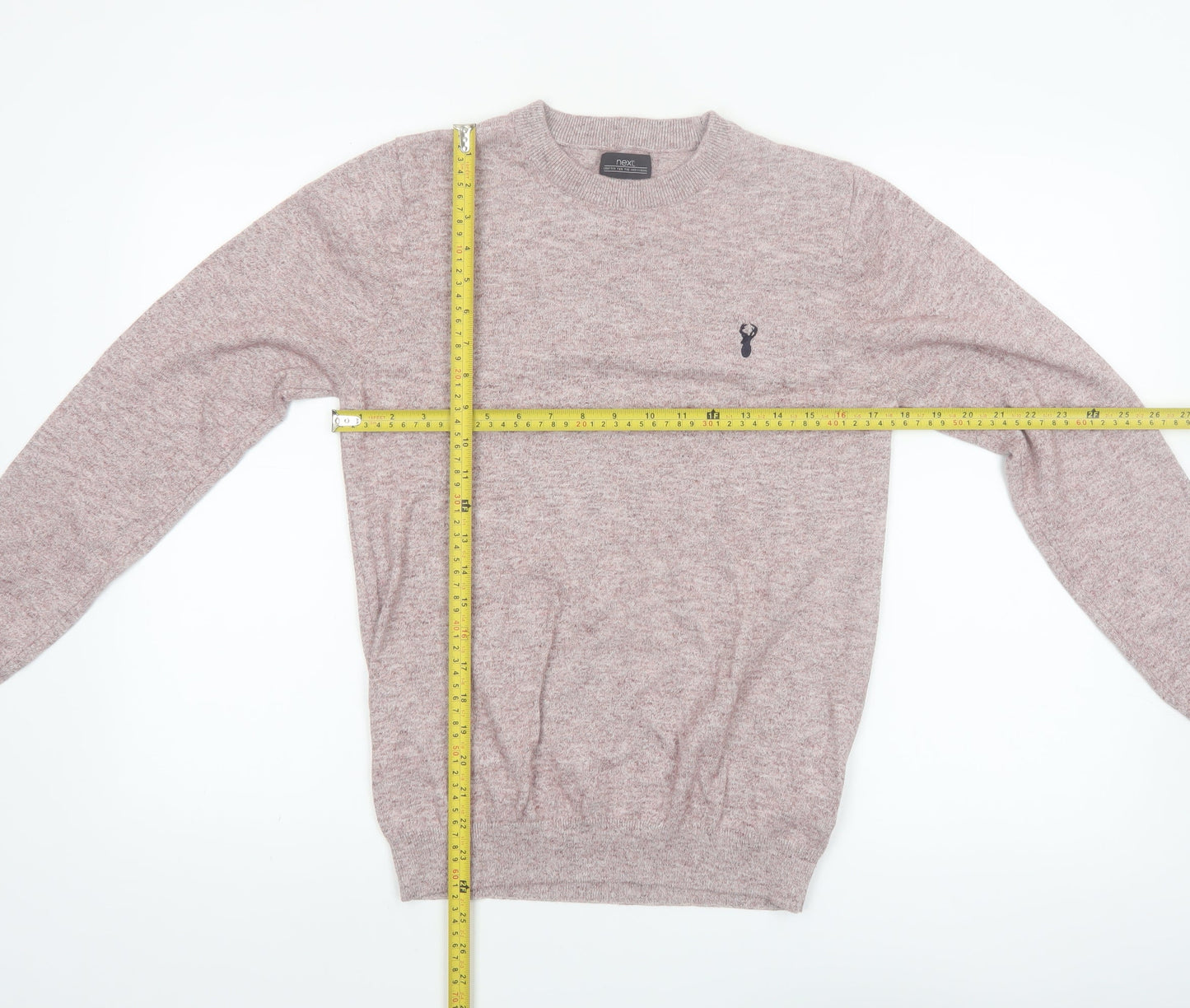 Next Men’s Pink Crew Neck Cotton Blend Jumper Size S