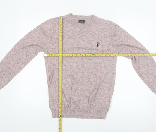 Next Men’s Pink Crew Neck Cotton Blend Jumper Size S