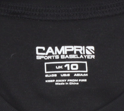 Campri Womens Black Long Sleeve Sports Baselayer Top UK 10