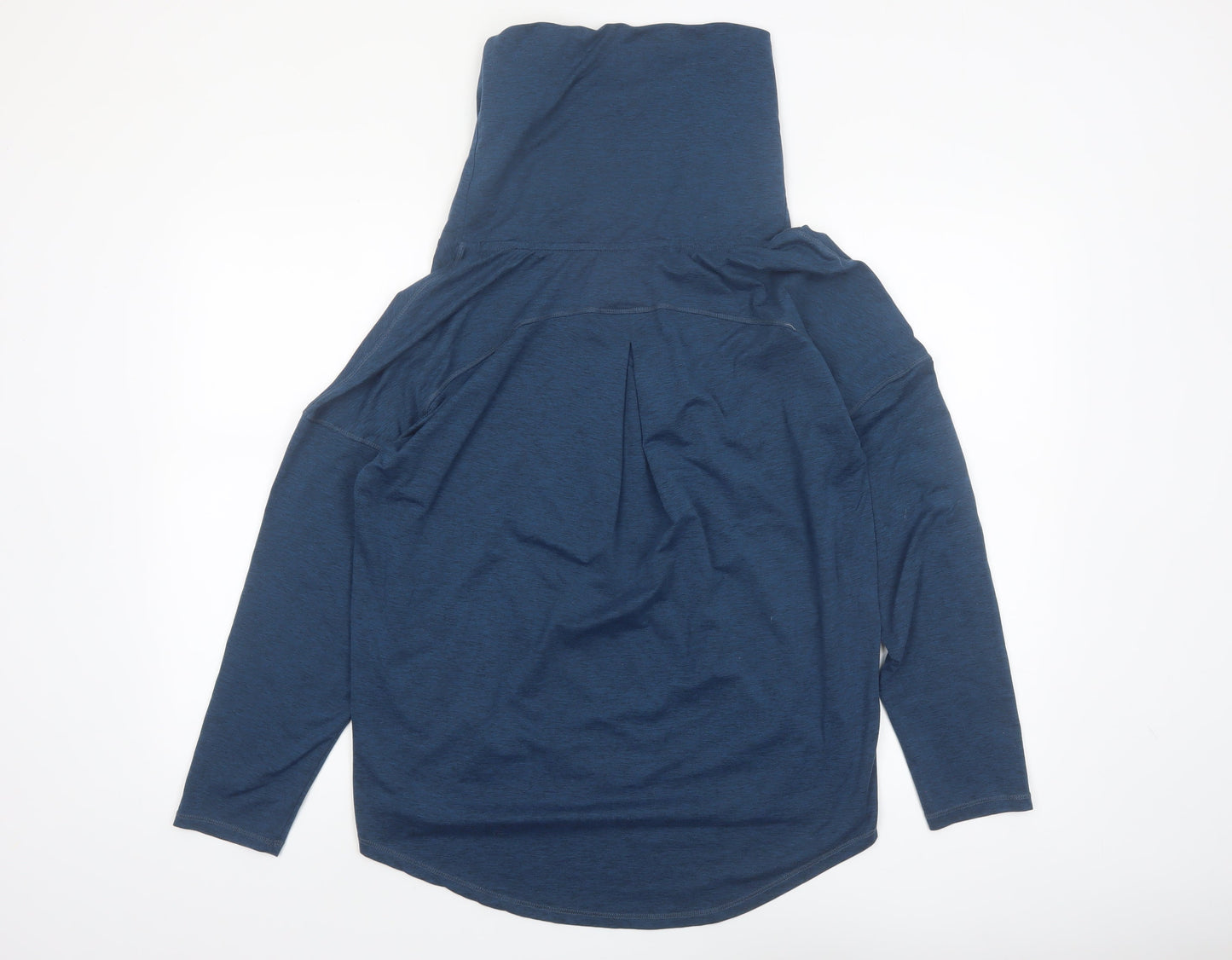 Apana Women Blue Long Sleeve High Neck Stretch Top Size M