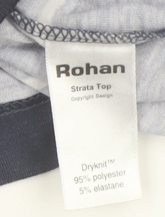 Rohan Womens Blue Striped 3/4 Sleeve Strata Top Size 10