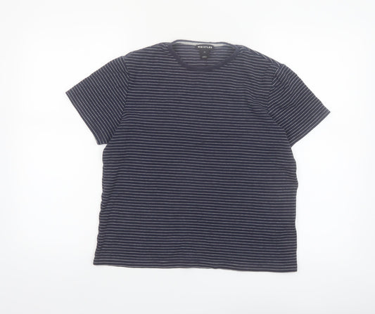 Whistles Women's Blue Striped Cotton T-Shirt XS Short Sleeve