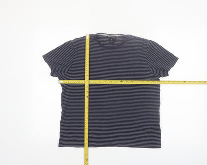 Whistles Women's Blue Striped Cotton T-Shirt XS Short Sleeve