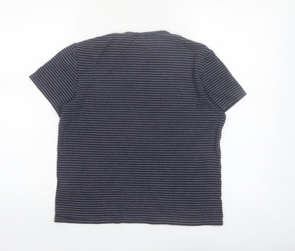 Whistles Women's Blue Striped Cotton T-Shirt XS Short Sleeve