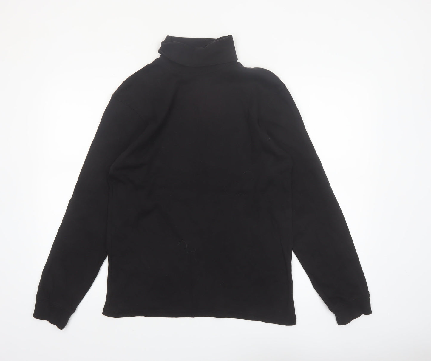 Mountain Warehouse Men's Black Cotton Thermal Roll Neck Long Sleeve Top Size L