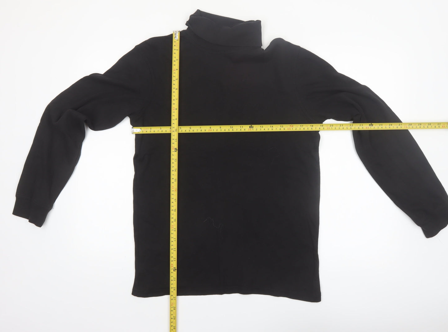 Mountain Warehouse Men's Black Cotton Thermal Roll Neck Long Sleeve Top Size L