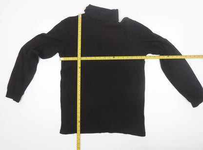 Mountain Warehouse Men's Black Cotton Thermal Roll Neck Long Sleeve Top Size L