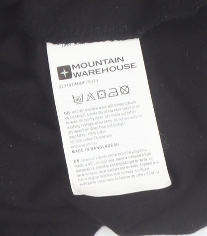 Mountain Warehouse Men's Black Cotton Thermal Roll Neck Long Sleeve Top Size L