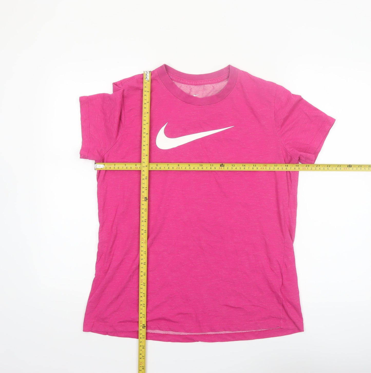 Nike Women's Pink Dri-Fit Crew Neck Sports T-Shirt Size L