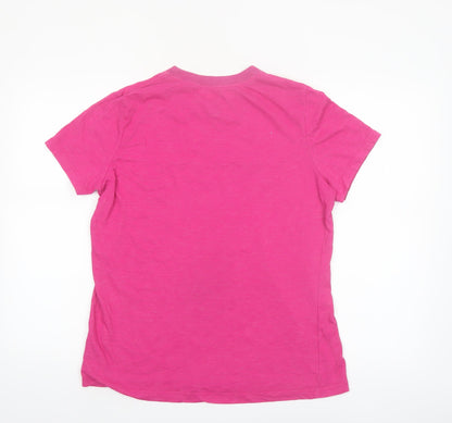 Nike Women's Pink Dri-Fit Crew Neck Sports T-Shirt Size L