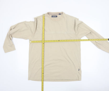 Maine New England Men’s Beige Long Sleeve Cotton Casual Top L