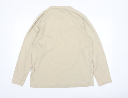 Maine New England Men’s Beige Long Sleeve Cotton Casual Top L