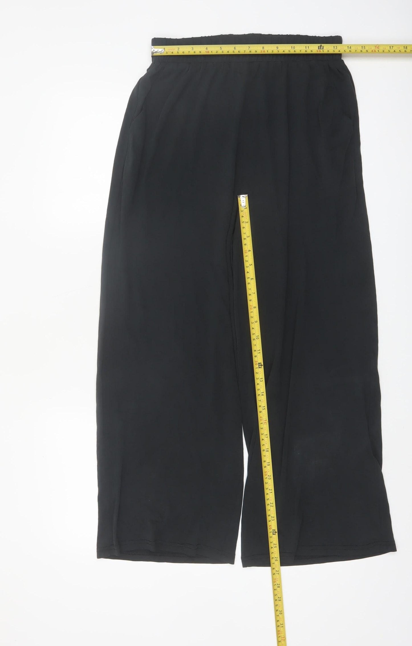 Grace & Mila Women's Black Wide-Leg Modal Blend Trousers S
