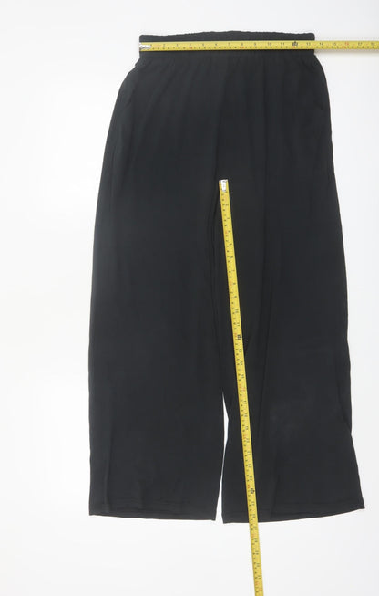 Grace & Mila Women's Black Wide-Leg Modal Blend Trousers S