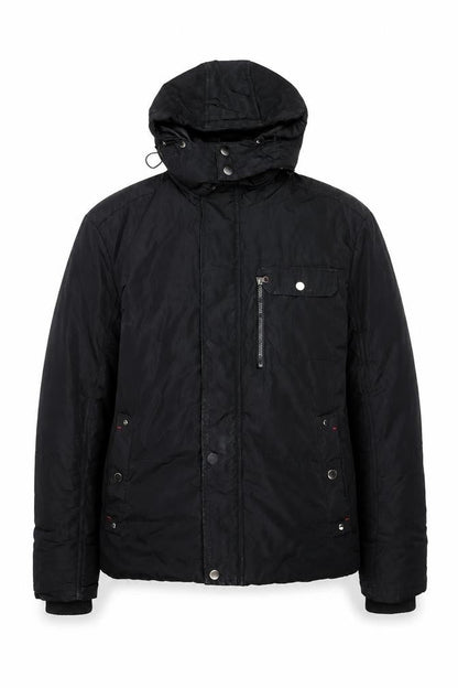 Seven Lemon Men’s Black Hooded Puffer Jacket L Winter Casual