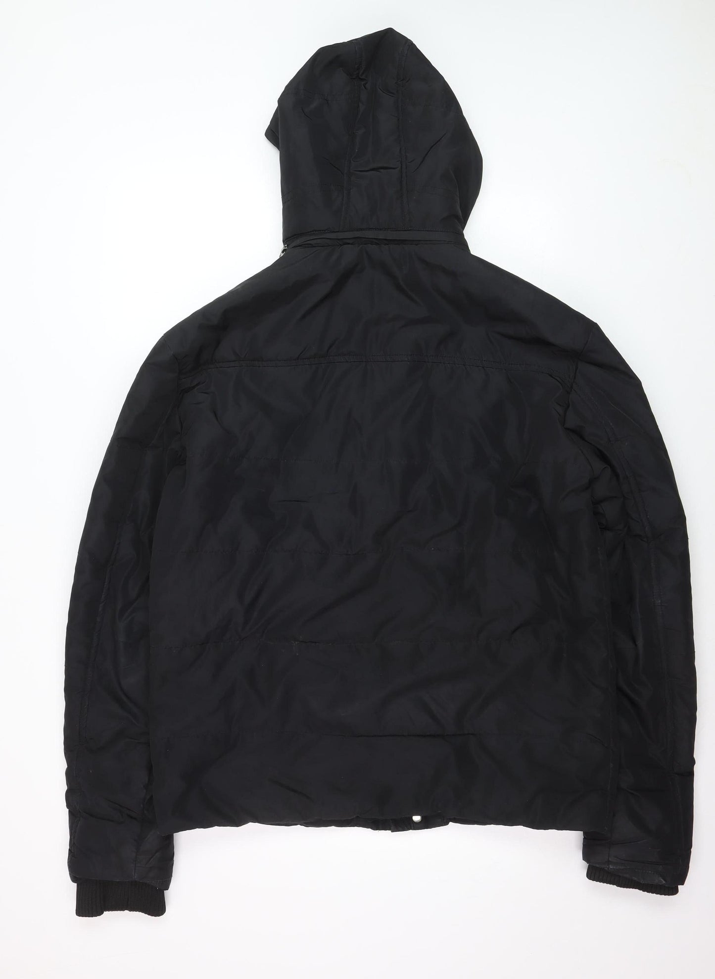 Seven Lemon Men’s Black Hooded Puffer Jacket L Winter Casual