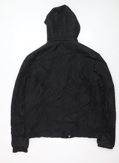 Seven Lemon Men’s Black Hooded Puffer Jacket L Winter Casual