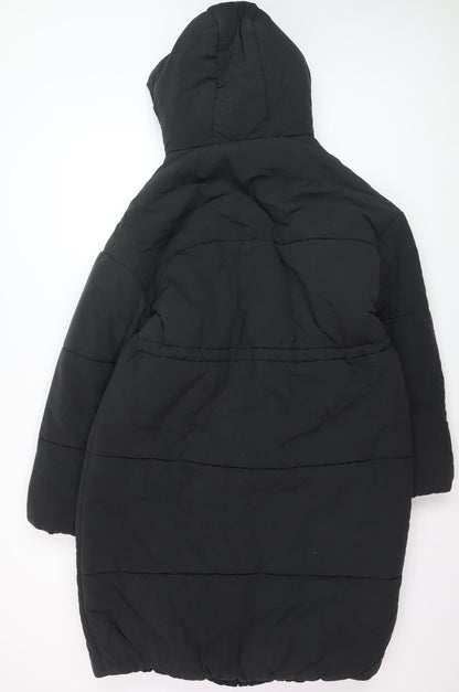 Marks and Spencer Women's Black Size 12 Long Hooded Puffer Coat