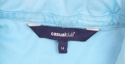 Debenhams Women's Blue Cotton Anorak Jacket Size 14