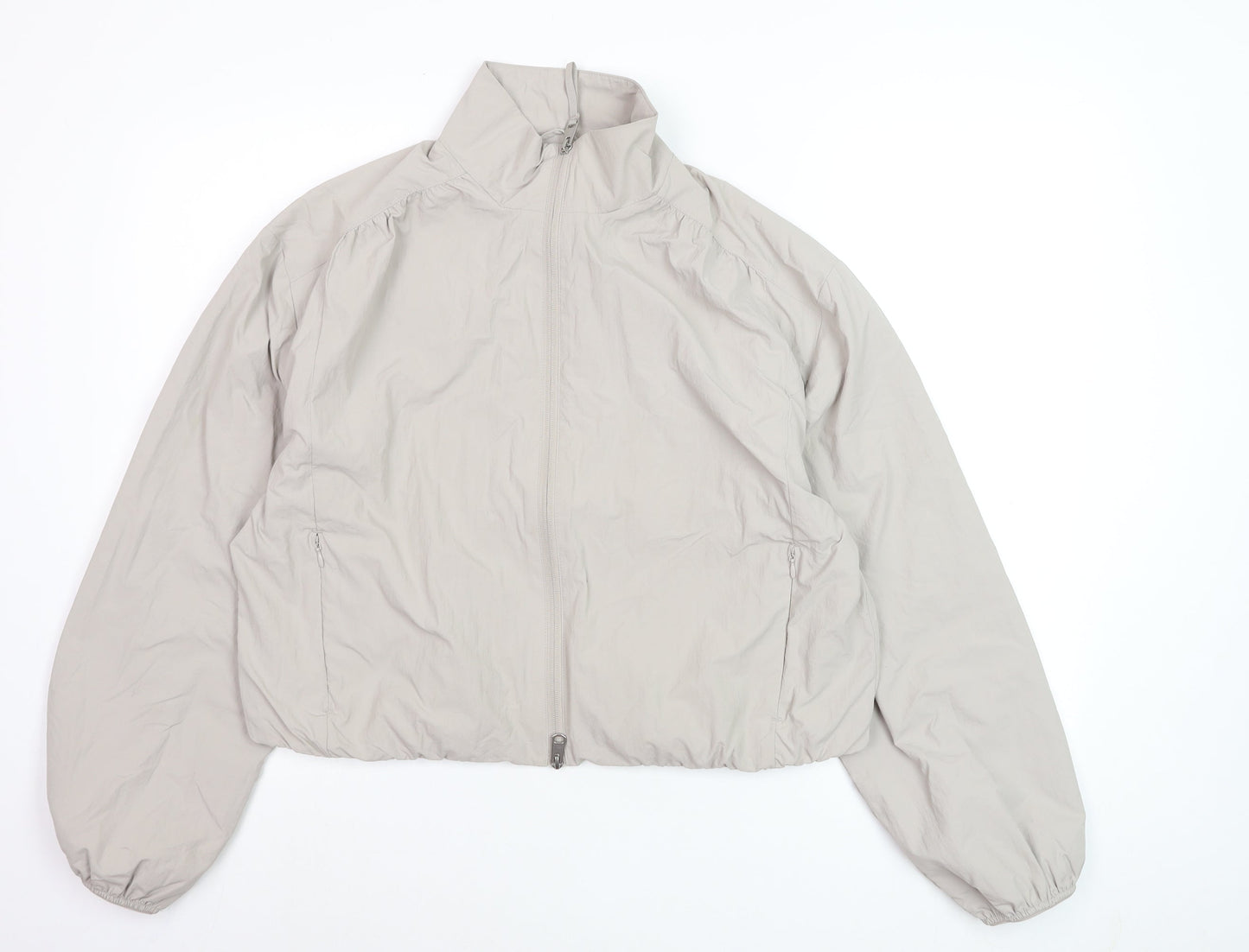 Marks and Spencer Women's Grey Shower Resistant Cropped Windbreaker Jacket Size S