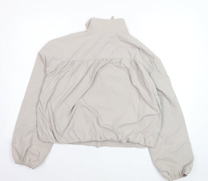 Marks and Spencer Women's Grey Shower Resistant Cropped Windbreaker Jacket Size S