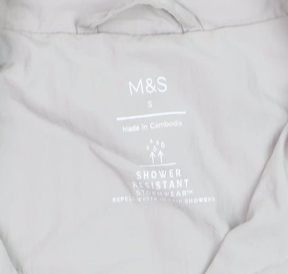 Marks and Spencer Women's Grey Shower Resistant Cropped Windbreaker Jacket Size S