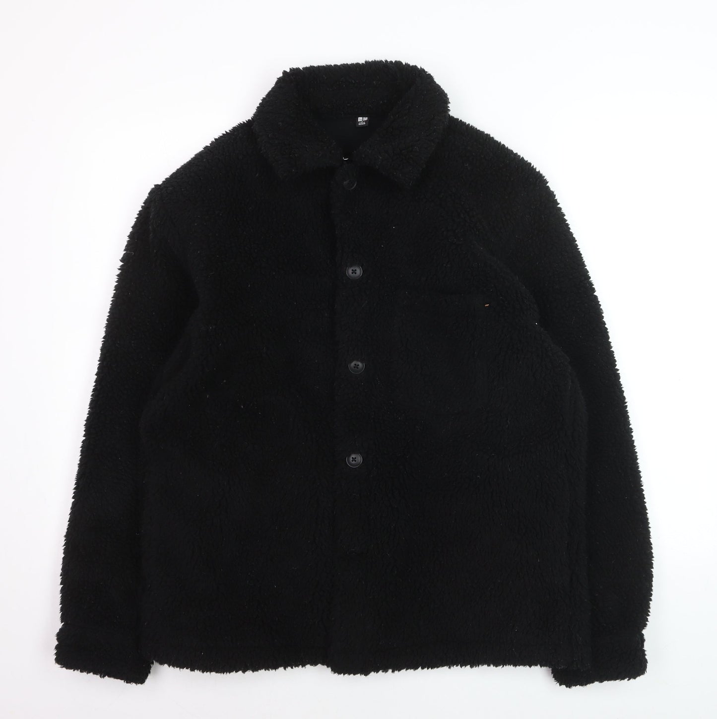Uniqlo Men's Black Fleece Button Cardigan Sweatshirt S