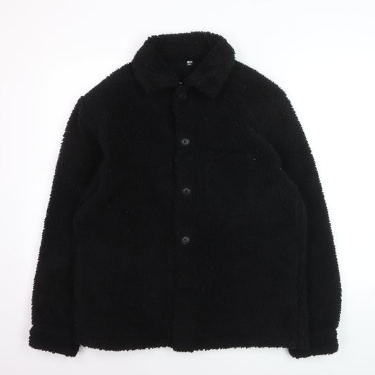 Uniqlo Men's Black Fleece Button Cardigan Sweatshirt S